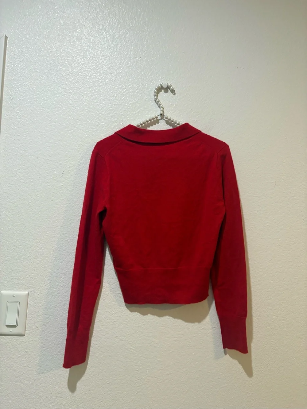 J. Crew XS  Cashmere Women's Red Long-Sleeve Polo Sweater